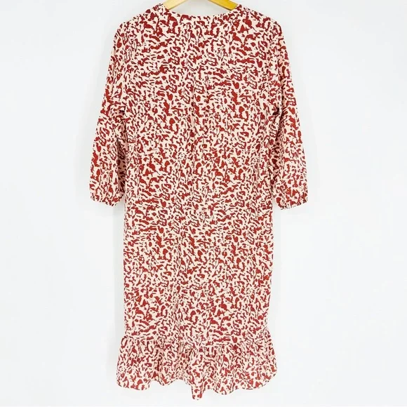 Cabi Natural Rust Button Front Sienna Tie Waist Tunic Dress S - Picture 4 of 10